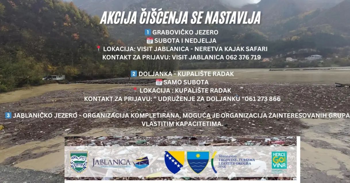 Akcija čišćenja Doljanke, Jablaničkog i Grabovičkog jezera nastavlja se ovog vikenda